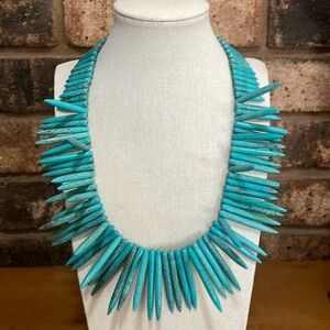 Vintage Turquoise Spike Statement Necklace